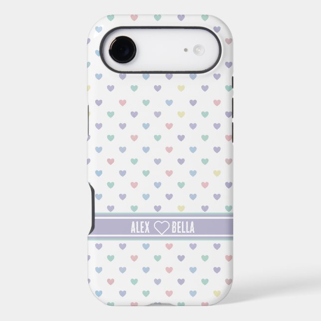 Minimalist Soft Pastel Heart Pattern Personalized (Back)