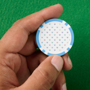 Minimalist Soft Pastel Heart Pattern Poker Chips