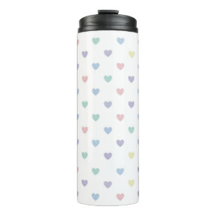 Minimalist Soft Pastel Heart Pattern Thermal Tumbler