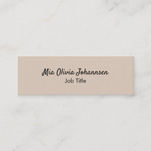 Minimalist Soft Taupe Mini Business Card