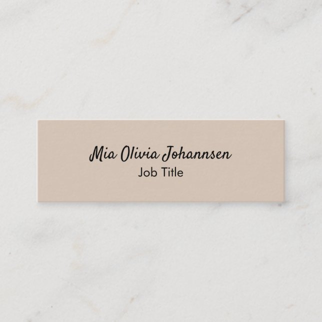 Minimalist Soft Taupe Mini Business Card (Front)