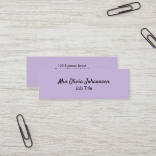 Minimalist Soft Violet Mini Business Card