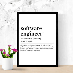 Minimalist Software Engineer Definition Coder Poster