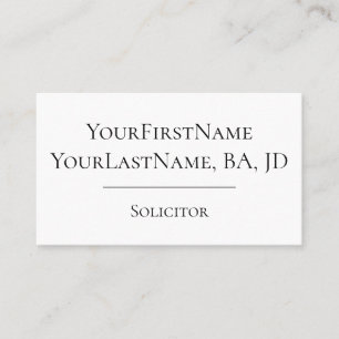 Minimalist Solicitor Business Card