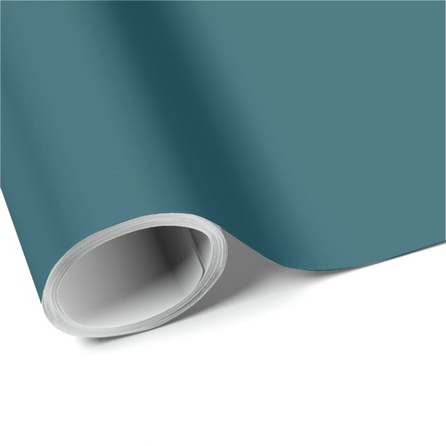 Minimalist Solid Blue Wrapping Paper (Roll Corner)