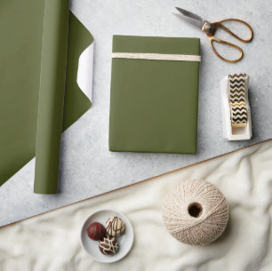 Minimalist Solid Elegant Army Green Plain  Wrapping Paper