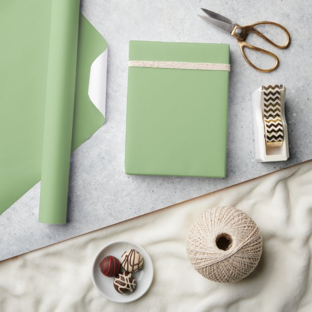 Minimalist Solid Elegant Sage Green Plain Wrapping Paper (Crafts)