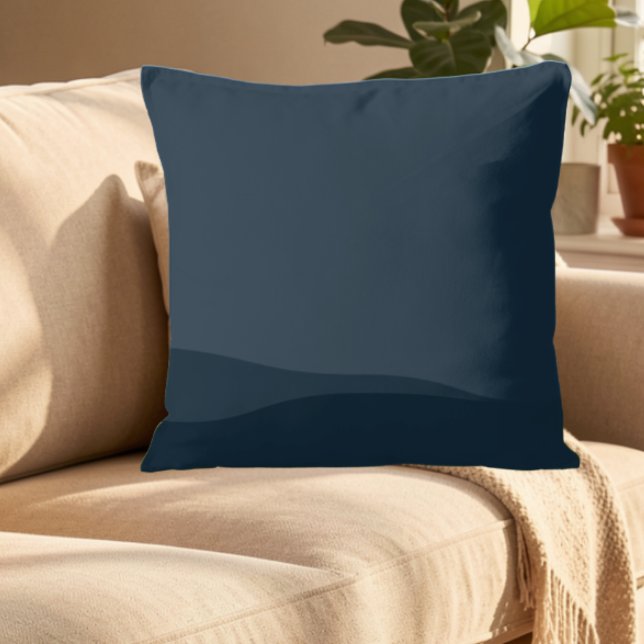 Minimalist Solid Navy Blue Coastal Accent Decor Cushion (Creator Uploaded)