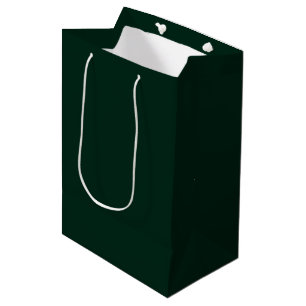 Minimalist Solid Plain Pine Green Medium Gift Bag