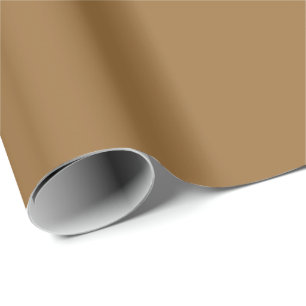 Minimalist Solid Unicolor Golden Brown #9a6d38 Wrapping Paper