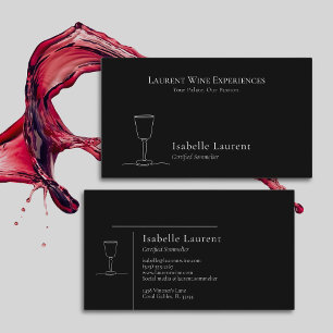 Minimalist Sommelier Wine Expert  Business Card