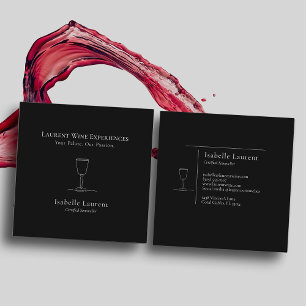 Minimalist Sommelier Wine Expert  Square Business Card