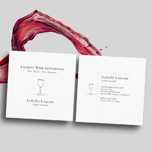 Minimalist Sommelier Wine Expert Square Business Card