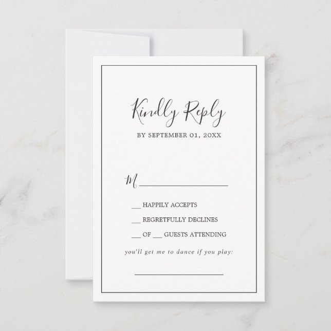 Minimalist Song Request RSVP Card (Front)
