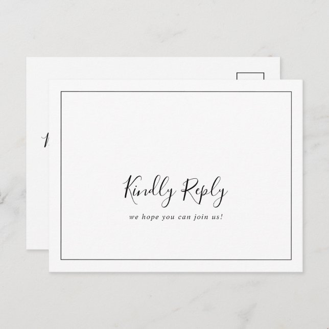 Minimalist Song Request RSVP Postcard (Front/Back)