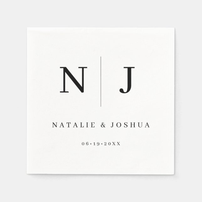 Minimalist Sophisticate Typography Wedding Napkin (Front)