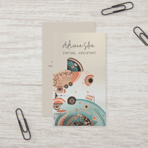 Minimalist Sophisticated Boho Virtual Assistant  Business Card