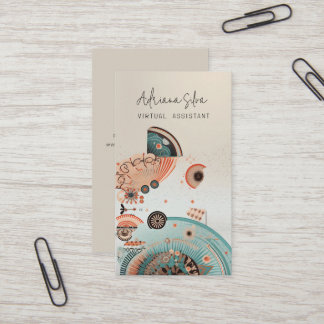 Minimalist Sophisticated Boho Virtual Assistant  Business Card