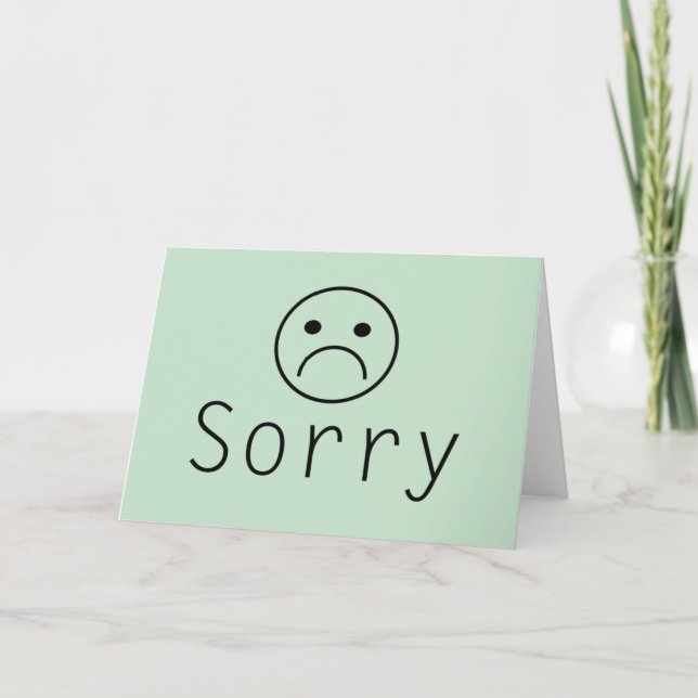 Minimalist Sorry Apology Greeting Card (Front)