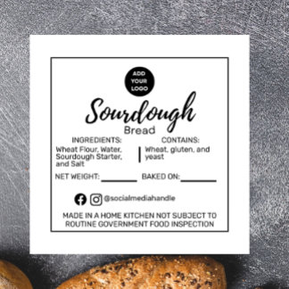 Minimalist Sourdough Bread Bakery Allergen Sticker