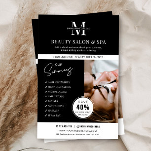 Minimalist Spa Salon Services Business Marketing Flyer