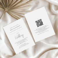 Minimalist Space for Guest Name QR Wedding