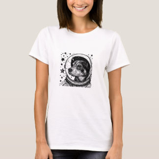  Minimalist Space Pup Draw Astronaut dog T-Shirt