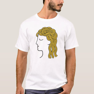 Minimalist Spagetti Hair Funny Food Lover T-Shirt