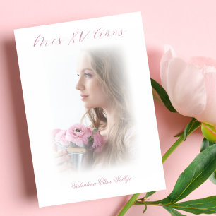 Minimalist Spanish Mis XV Años Photo in Pink