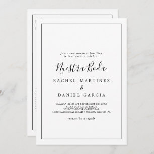 Minimalist Spanish Nuestra Boda All In One Invitation