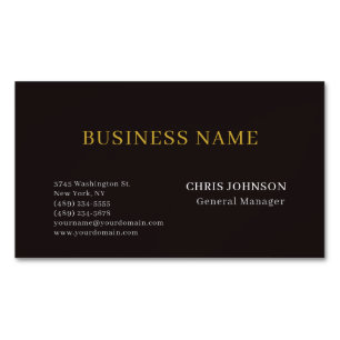 Minimalist Special Black & Gold Colour Plain Magnetic Business Card