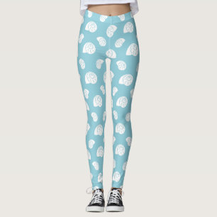 Minimalist Spiral Seashell Coastal Pattern Leggings