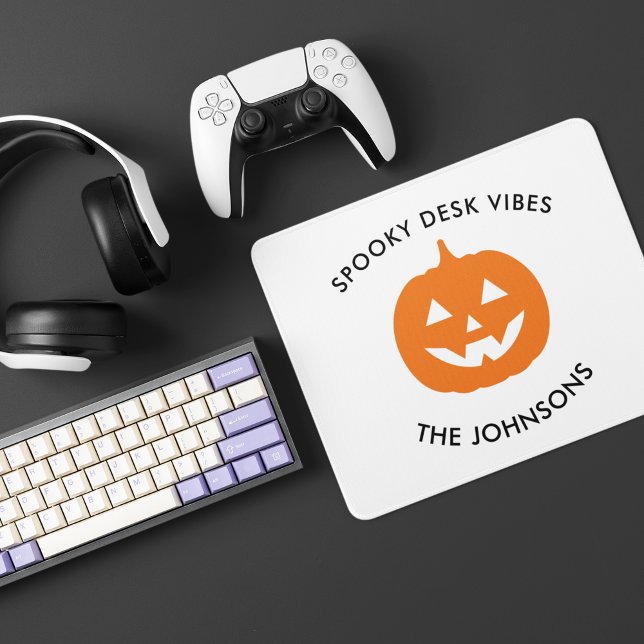 Minimalist Spooky Desk  – Personalised Halloween Mouse Pad (Creator Uploaded)