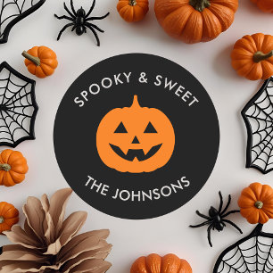 Minimalist Spooky Vibes – Personalised Halloween  Classic Round Sticker