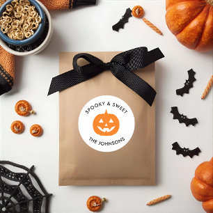 Minimalist Spooky Vibes – Personalised Halloween  Classic Round Sticker