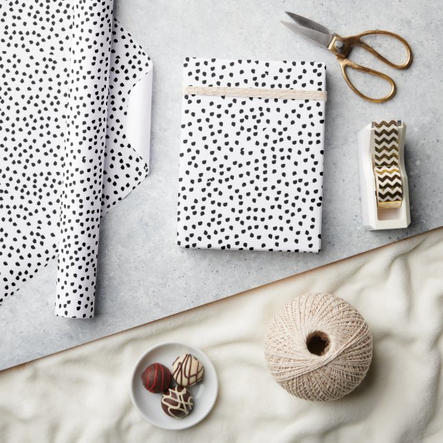Minimalist Spots Simple Modern Cute Dalmatian Wrapping Paper (Crafts)