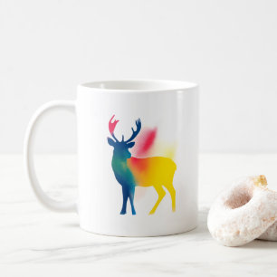 Minimalist Spray Paint Deer Silhouette Coffee Mug