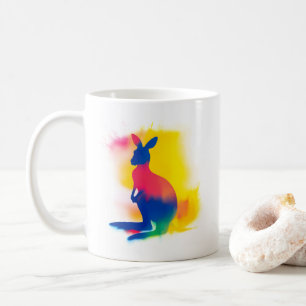 Minimalist Spray Paint Kangaroo Silhouette Coffee Mug