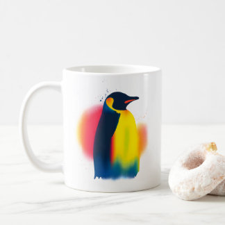 Minimalist Spray Paint Penguin Silhouette Coffee Mug