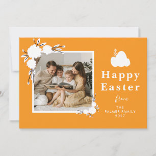 Minimalist Spring Easter Personalised Family Photo Holiday Card