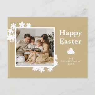 Minimalist Spring Easter Personalised Family Photo Holiday Postcard