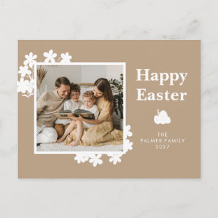 Minimalist Spring Easter Personalised Family Photo Holiday Postcard