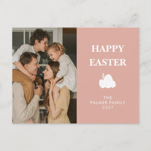 Minimalist Spring Easter Personalised Family Photo Holiday Postcard
