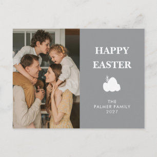 Minimalist Spring Easter Personalised Family Photo Holiday Postcard