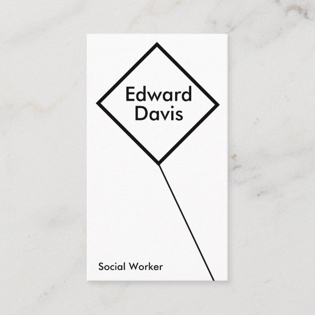 Minimalist square balloon business card (Front)