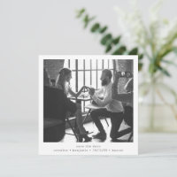 Minimalist Square Black White Photo Modern Wedding