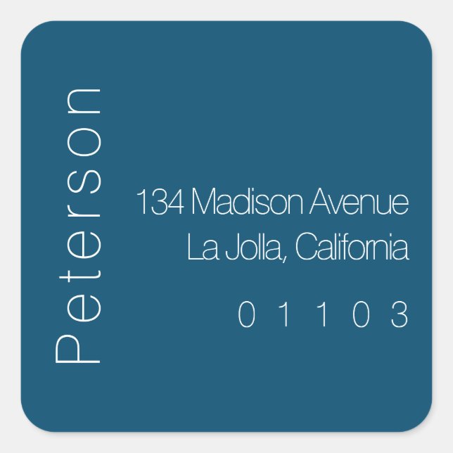 Minimalist Square Return Address Label  (Front)