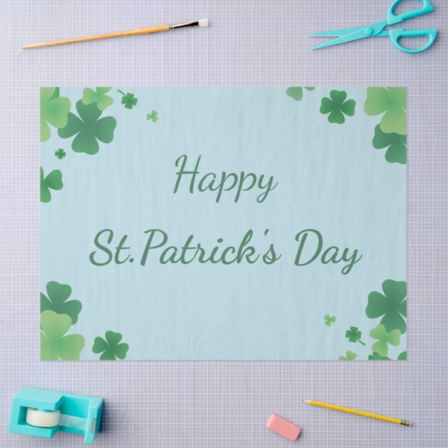 Minimalist St Patrick’s Day Clover Frame Tissue Paper (Craft)