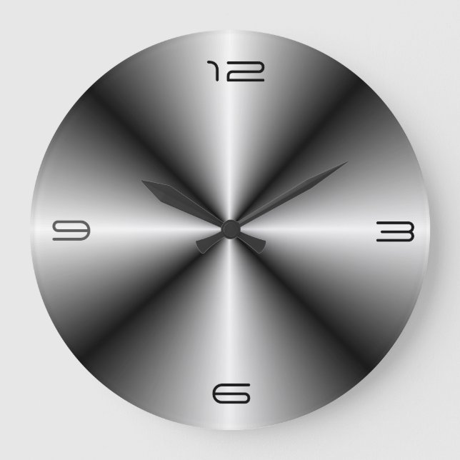Minimalist Stainless Steel Look>Wall Clock (Front)