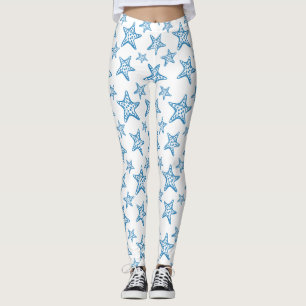 Minimalist Starfish Coastal Pattern (2) Leggings